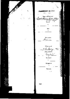 Passport Application of Adams Henry C