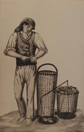 Old Costumes - Seller of Prickly Pears - Image for the National Lottery tickets