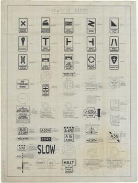 Document showing the traffic signs and their meaning.