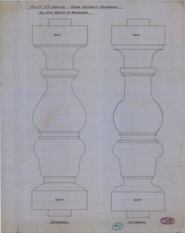 Royal Naval Hospital - Store Matron's Residence - Full Size Sketch of Balusters