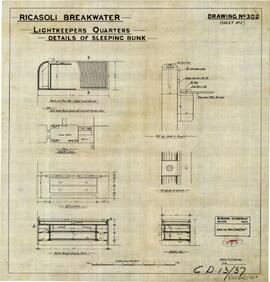 Ricasoli Breakwater - Lightkeeper's Quarters - Details of Sleeping Bunk