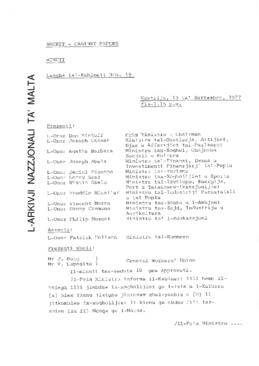 Minutes of Cabinet Meeting held on 13 September 1977