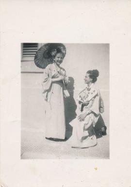 Carmen Pizzuto and a friend in Oriental dress