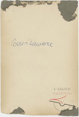 Verso of Cousin Lawrence