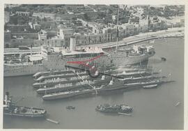 Submarines at Msida creek with parent ship