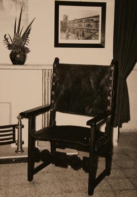 XVIth century chair, Spanish, one of six donated to the Government of Malta by the Government of Spain