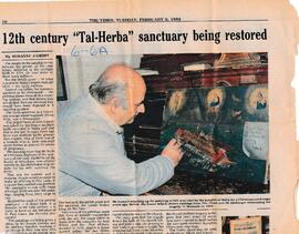 Mr Zammit touching up a painting from the time of the Knights of St John