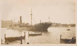 A ship moored at the Grand Harbour