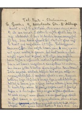 A handwritten letter and short poem by Karmenu Gruppetta titled “Tal- Festi – Electricians, S. Grech: 9, Addolorata St., B’ Żebbuġia”, adressed to Marianne.