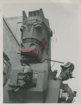 Carnival float of a horse and a Frenchman