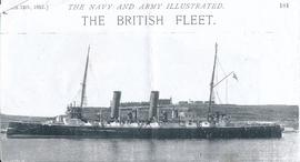 A British ship anchored in harbour