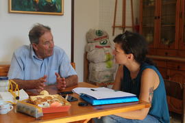 Giovanni Fragapane and interviewer Irene Sestili