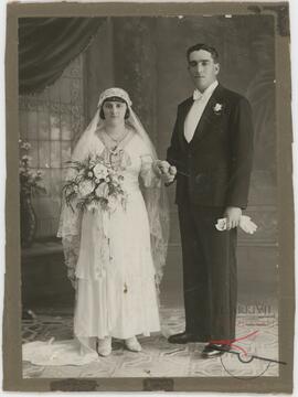 Photo of a couple on their wedding day