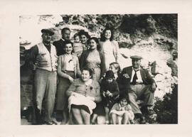 The Pizzuto family and relatives outside the Pizzuto family cave at Dingli Cliffs