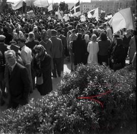 A crowd attending a demonstration of Archbishop Gonzi