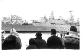 Crowd watching HMS London