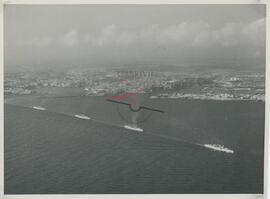 4 British ships in Line Astern formation