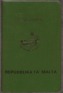 Karmenu Gruppetta’s Passport, issued in 1983