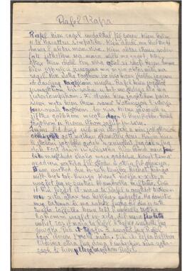 A handwritten story by Karmenu Gruppetta titled “Rafel Rapa”