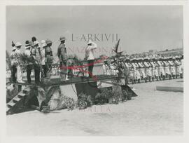 Salute and parade during the King George IV's birthday celebrations at Marsa