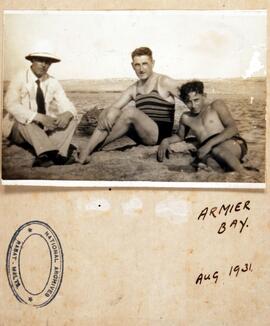 Three men in Armier Bay - August 1931