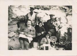 The Pizzuto family and relatives outside the Pizzuto family cave at Dingli Cliffs