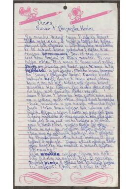 A handwritten story by Karmenu Gruppetta titled “Diana, Susan t’ Għajnejha ħodor”. The last page a different story might be being told, titled “Linda Capricciosa ta’ [?]”