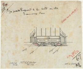 Sketch of the proposed guards to be used on the tramway cars