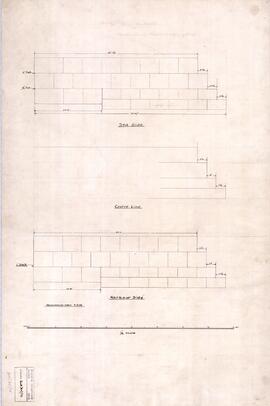 St Elmo Breakwater - Elevation shewing (?? trist & bad ??) setting of blocks (hand written in faint Black pencil)