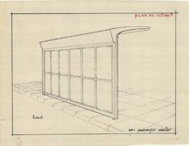 3D rendition of front of bus passenger shelter (PDM63640-