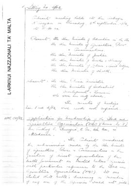 Minutes of Cabinet Meeting held on 6 September 1962