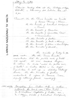 Minutes of Cabinet Meeting held on 3 October 1962