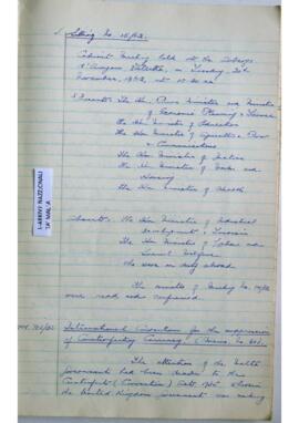 Minutes of Cabinet Meeting held on 20 November 1962