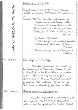 Minutes of Cabinet Meeting held on 23 March 1971