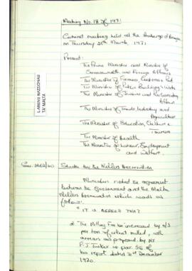 Minutes of Cabinet Meeting held on 25 March 1971