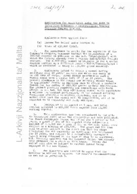 Application for assistance under Aids to Industries Ordinance. Meditteranean Trading Shipping Company Limited