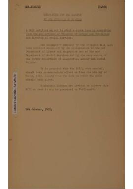 A Bill to entitled An Act to adapt certain laws in connection with the new offices of Director of Labour and Emigration and Director of Social Services