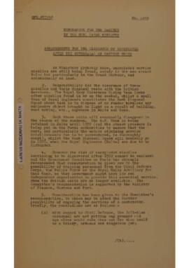 Arrangements for the clearance of explosives after the withdrawal of the British units