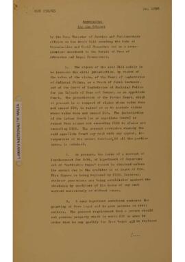 Draft Bill amending the Code of Organization and Civil Procedure and a consequential amendment to the Tariff of Fees of Advocates and Legal Procurators