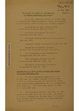 55th (Maritime) Session International Labour Conference.  Accomodation of Crews (Supplementary Provisions) Convention 1970 (No 133).  Prevention of Accidents (Seafarers) Convention 1970 (No 134).  Vocational Training (Seafarers) Recommendation 1970 (no 13