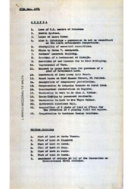 Agenda of meeting Cabinet Meeting of 27 May 1971