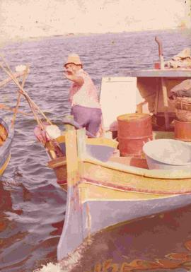 Salvatore Davì on his fishing boat