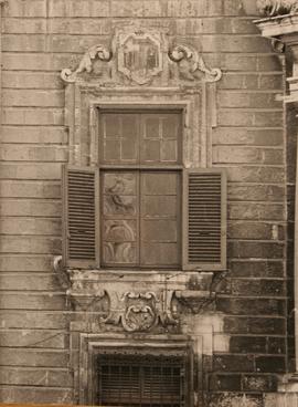 Auberge de Castille - Detail of window in Piano Nobile - 1972