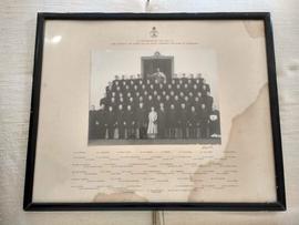Framed photograph of Queen Elizabeth II with the Duke of Edinburgh and army officers