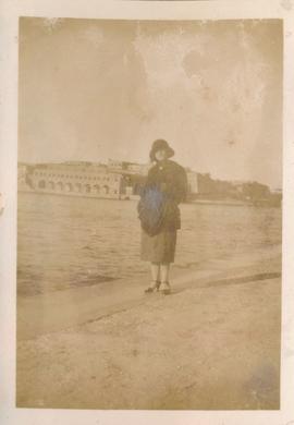An unidentified woman posing for a photograph in Marsamxett