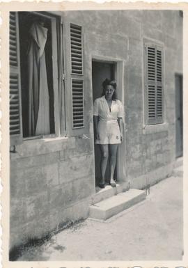 Maria Therese Gatt at the living quarters at Għajn Tuffieħa camp