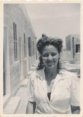 Maria Therese Gatt at the living quarters at Għajn Tuffieħa camp