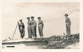 Henry Louis Gatt and other officers at an observation post