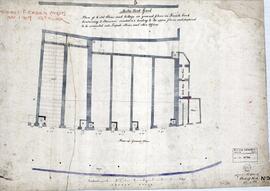 Plan of 6 old Stores and Cottage on ground floor in French Creek Containing 2 Staircases marked X...
