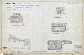 Valletta - Fort St Elmo - Ball's Curtain - Record Plans - 5 inch B.L. and 3 Pr Q.F. Batteries